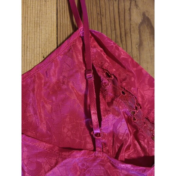 Vtg Adonna Womens L Chemise Slip Dress Nightgown Pink Floral Lace Lingerie Y2K - Picture 8 of 8